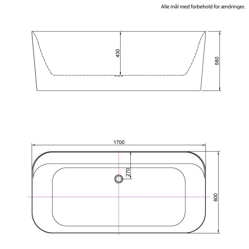 Dragør akrylbadekar 170 cm - Billede 7
