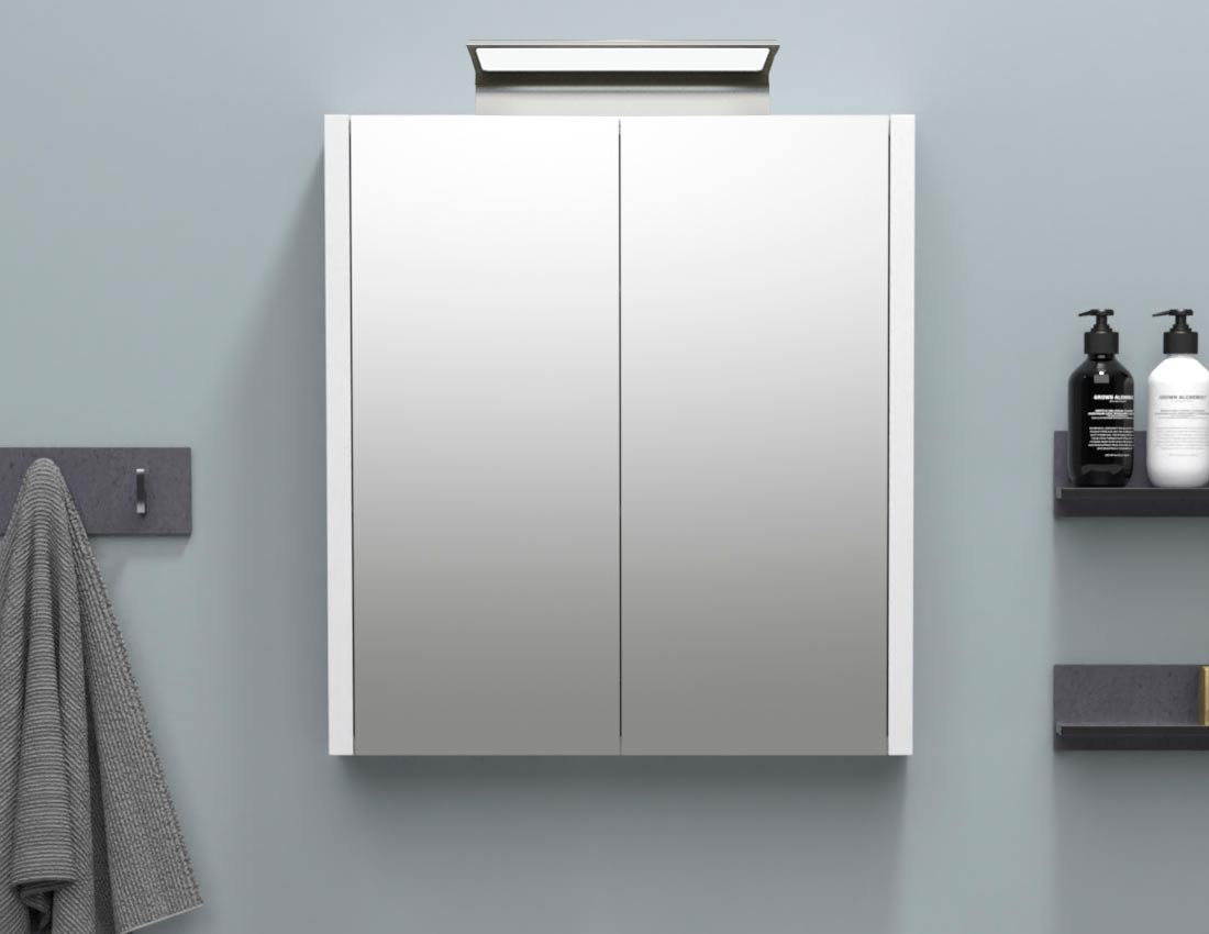 Clara spejlskab 60x65 med eludtag og LED lys - Billede 2