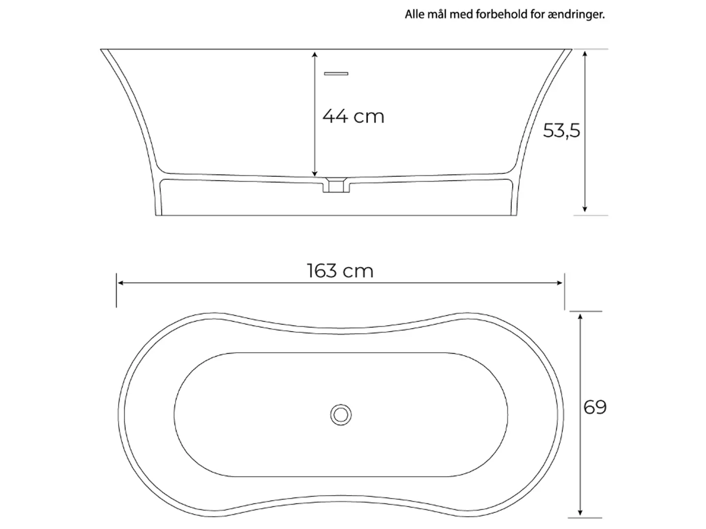 Roma stenbadekar 163 cm - Billede 3